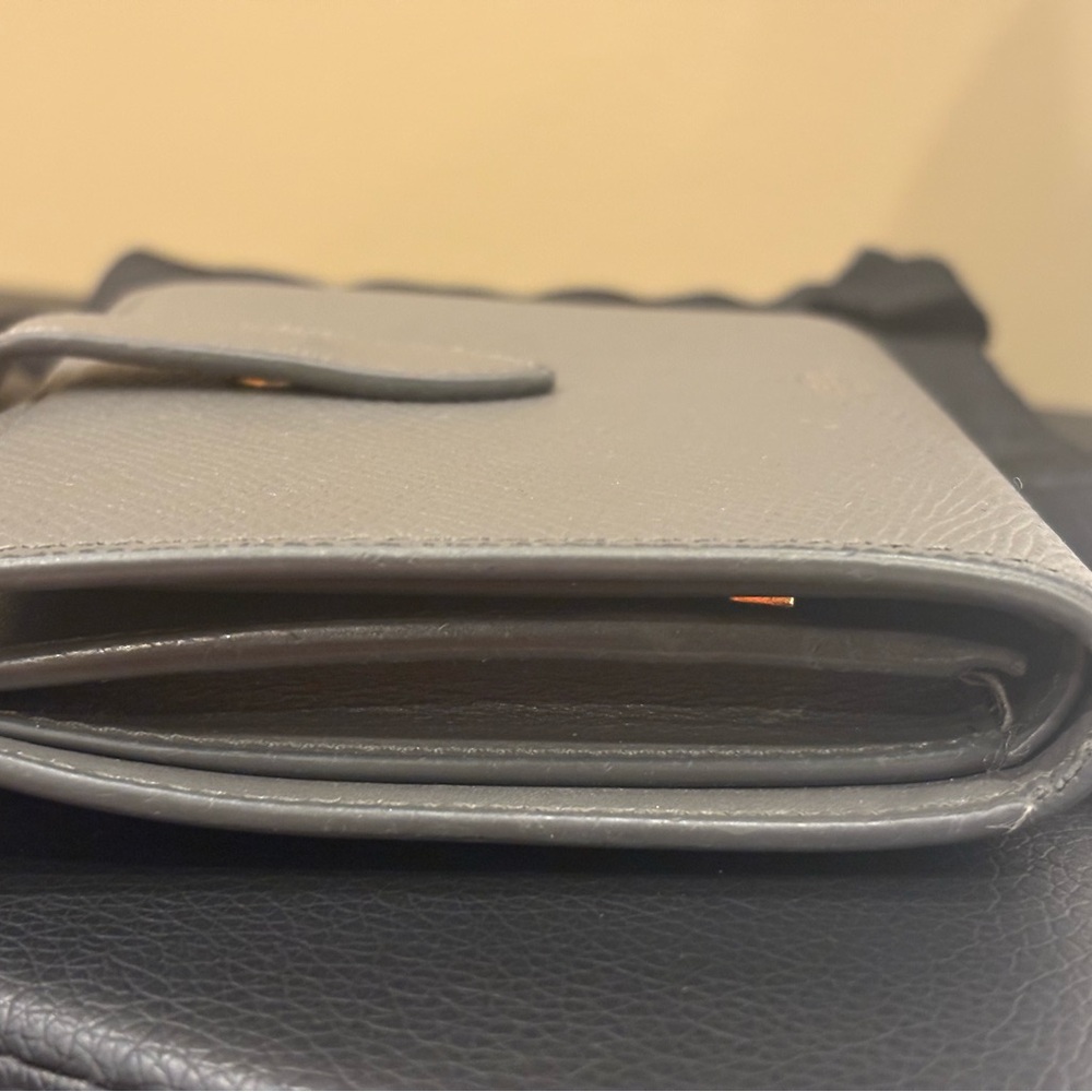 Celine Paris Bi-Fold Wallet – Gray Textured Leather - Picture 8 of 9